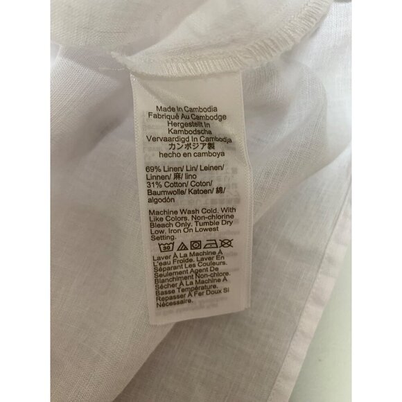 J.Crew Womens White Sleeveless Ruffle-Trim Linen & Cotton Blouse M - Picture 4 of 4